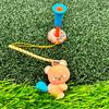 Golf Tee Hanger Donut Shaped Plastic Anti-Lost Ring with Strap Cartoon Animal Pattern Golf Tee Holder for Men Women