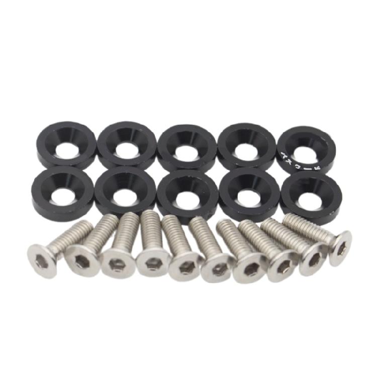 Vis M6 pour plaque d'immatriculation de voiture Fixations Rondelles Garde-boue Pare-chocs Moteur Concave