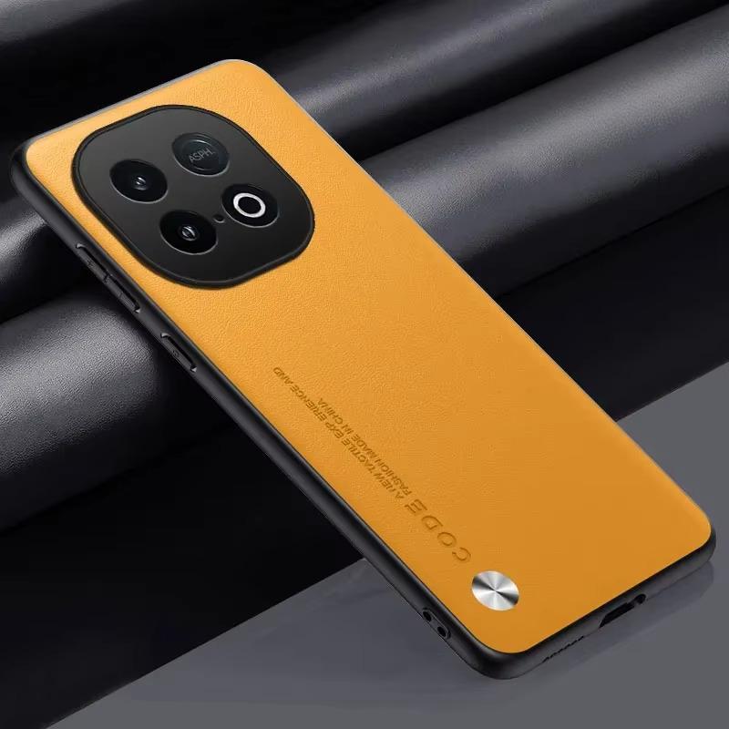 For IQOO Z10 Turbo Pro Case Plain PU Leather Silicone TPU Protection Cover for VIVO IQOO Z10 Turbo Z 10 Shockproof Hard Bumper