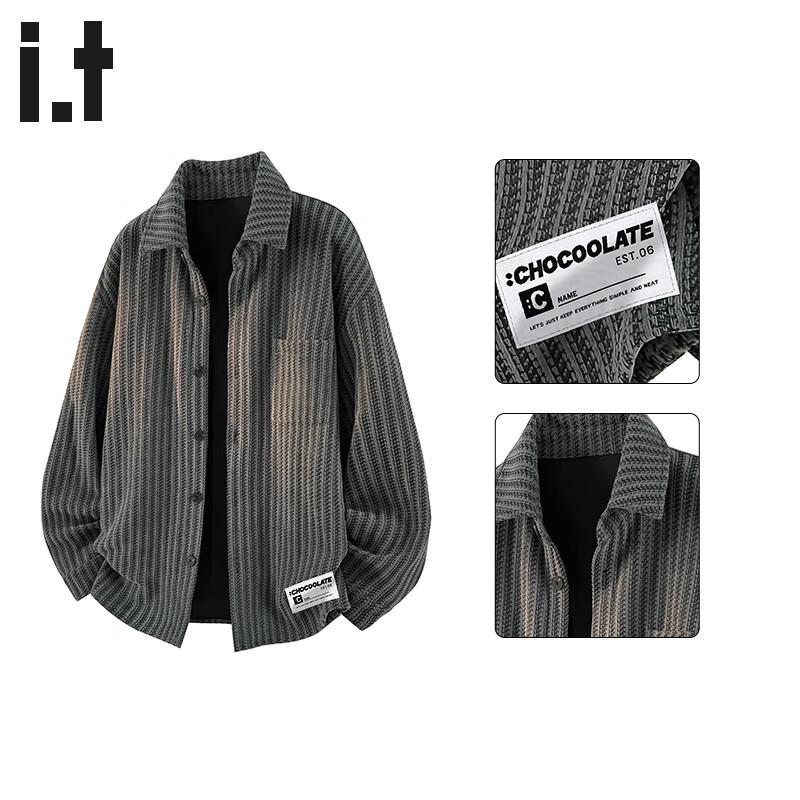 :CHOCOOLATEit Men's Chenille Loose Fit Shirt Jacket