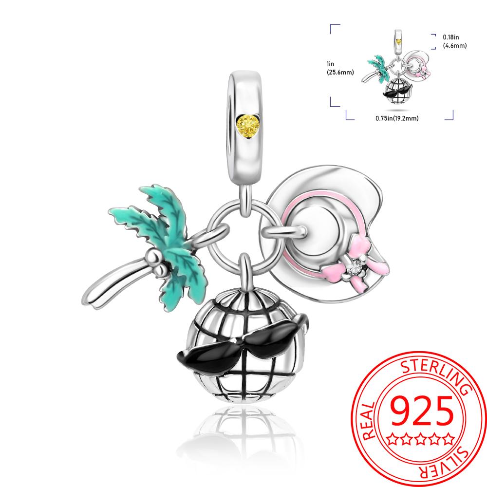 Miedziany Wieża Eiffla Samolot Podróżny Zawieszka Koraliki Pasują do Bransoletki Charm Oryginalnej Dla Kobiet Tworzenie Biżuterii