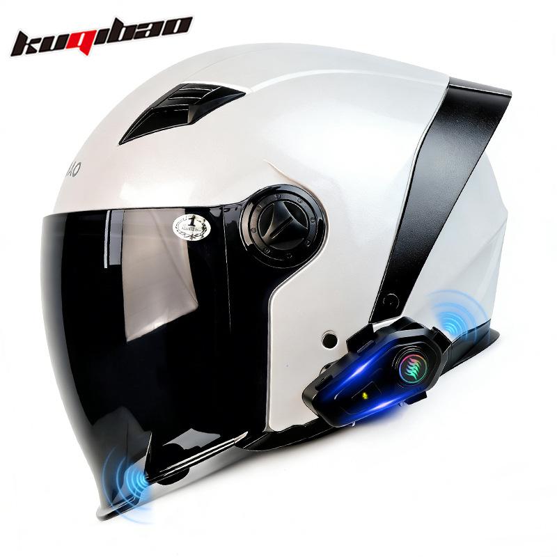Cooles Bluetooth-Halbhelm-Fahrradhelm: Leicht, Doppelvisier, Lange Akkulaufzeit, 3C-zertifiziert, Komfortpassform, Überragende Klangqualität