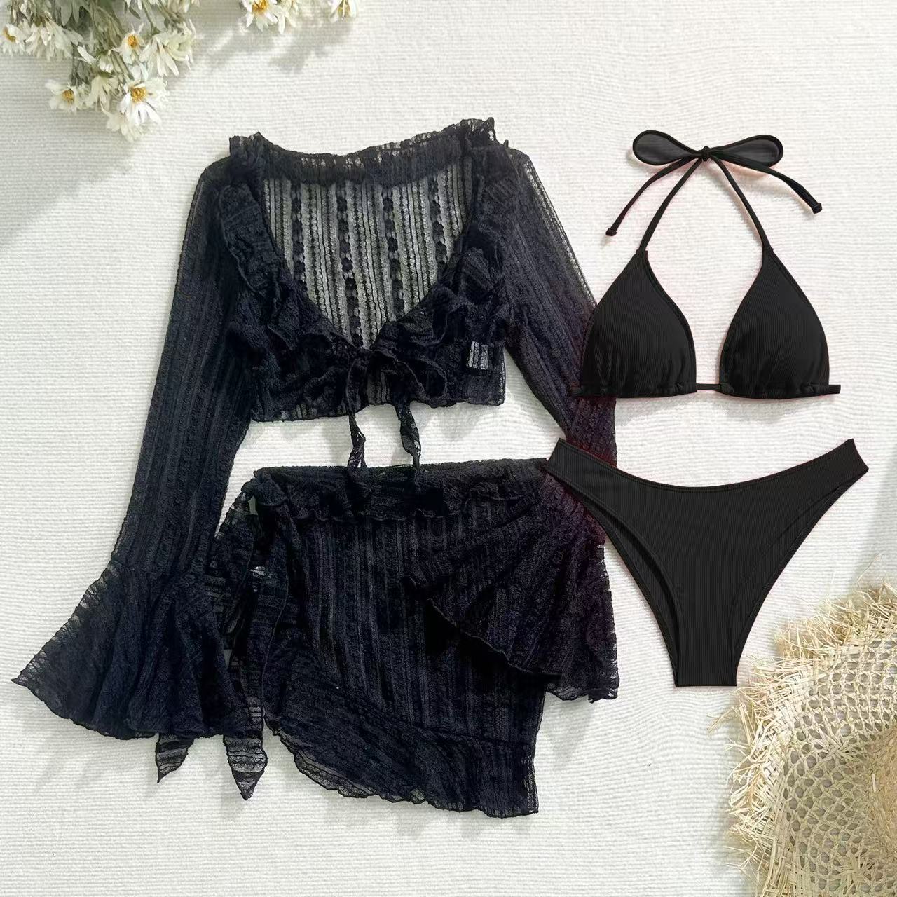 

Сексуальные женские стринги однотонный набор бикини с завязками на шее сбоку купальник женский раздельный на бретельках регулируемый бразильский купальник пляжная одежда купальник бикини из четырех частей S