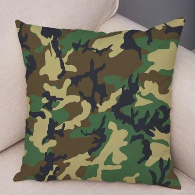Nordic Style Military Green Camouflage Cushion Cover Decor Geometric Pillowcase Soft Plush Pillow Case for Sofa Home Car ,
