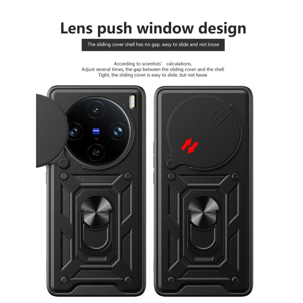 Panzerhülle für VIVO X100 Pro Hülle Linsenschutz mit Ring Magnetischer Halter Business Vollschutzhülle