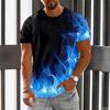 Pánské 3D tričko s potiskem Grafické Plameny Venkovní Krátký rukáv Kulatý výstřih Horní díly Svetr Streetwear Sportovní Nadměrné oblečení