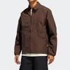 Adidas Originals Solid Color Logo Dual Zipper Work Jacket Unisex Jacket Brown HA1282