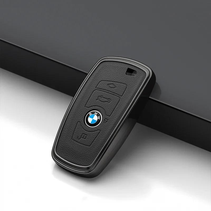 BBJH7 Car Key Case for BMW 216i F46 X1 X2 X3 X5 X6 GT 2 5 6 7 Series 3 4 Buttons Smart Keyless Remote Control Fobs Protector Cover