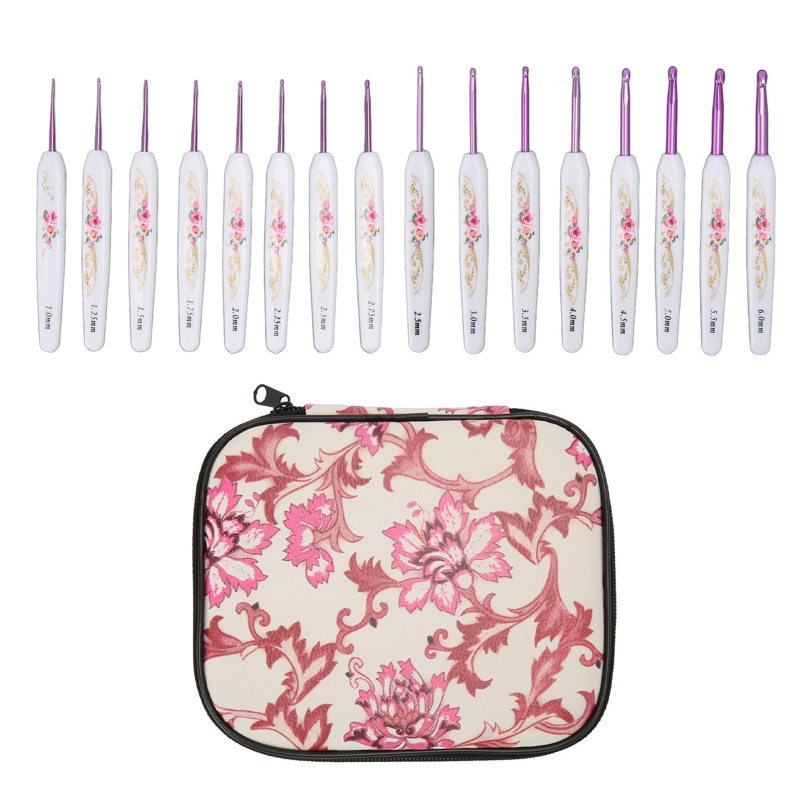 Набор из 16 крючков для вязания крючком, эргономичный набор крючков, многоцелевые крючки для вязания крючком с чехлом для ручного вязания своими руками