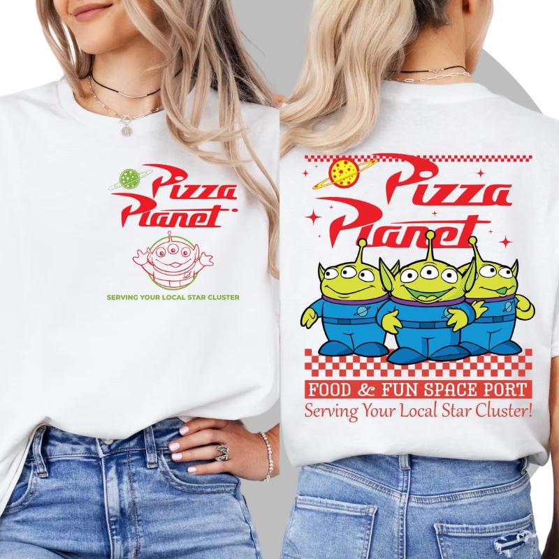 Toy Story Aliens Pattern Print TShirt Daily Leisure and Theme Activities Wear Unisex Cotton Short Sleeve Oversized Tops