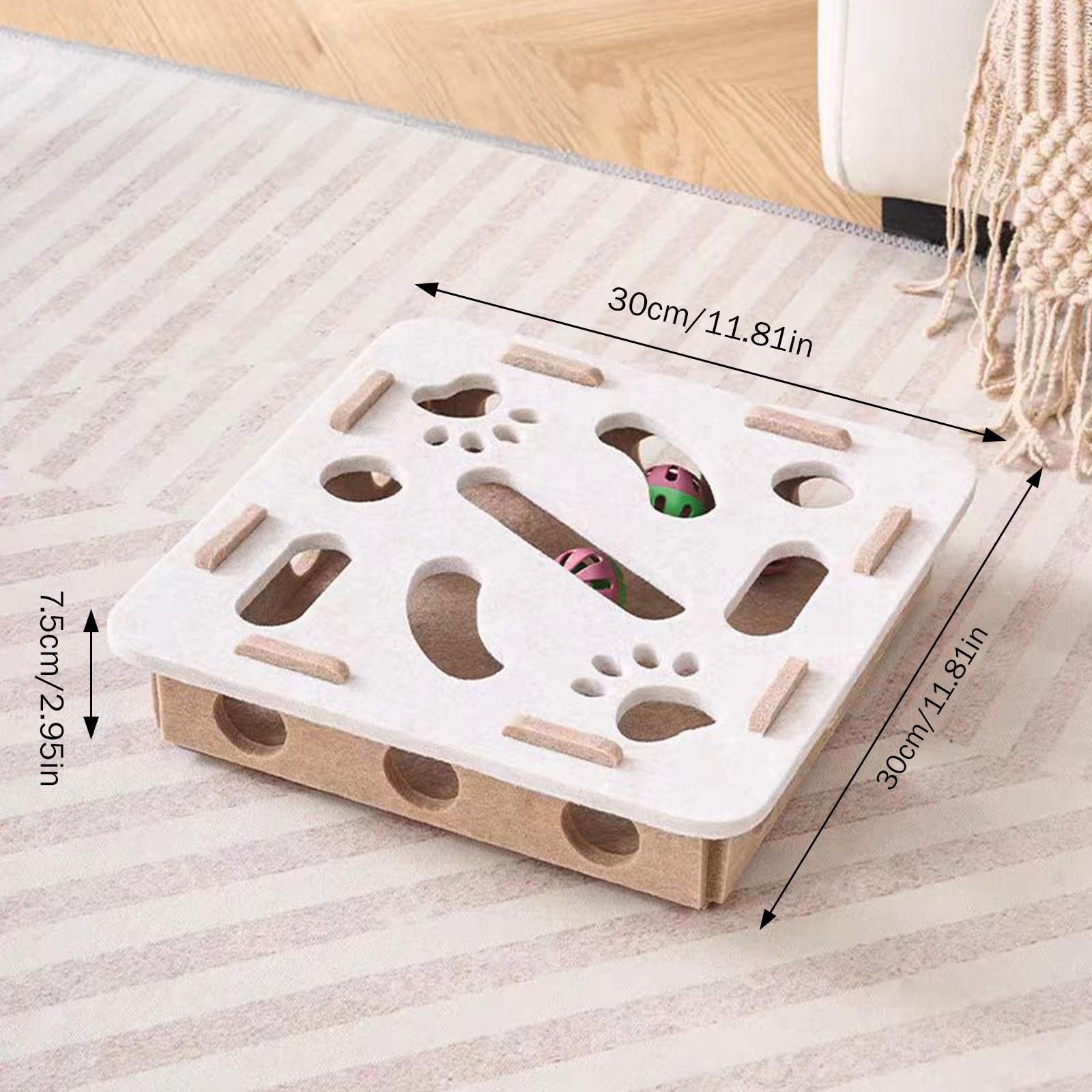 Katten Enrichment Puzzel Doolhof Vilt Doos Speelgoed voor Verveling Verlichting Interactief Spel voor Binnenkatten Mentale Stimulatie Leuk Spel