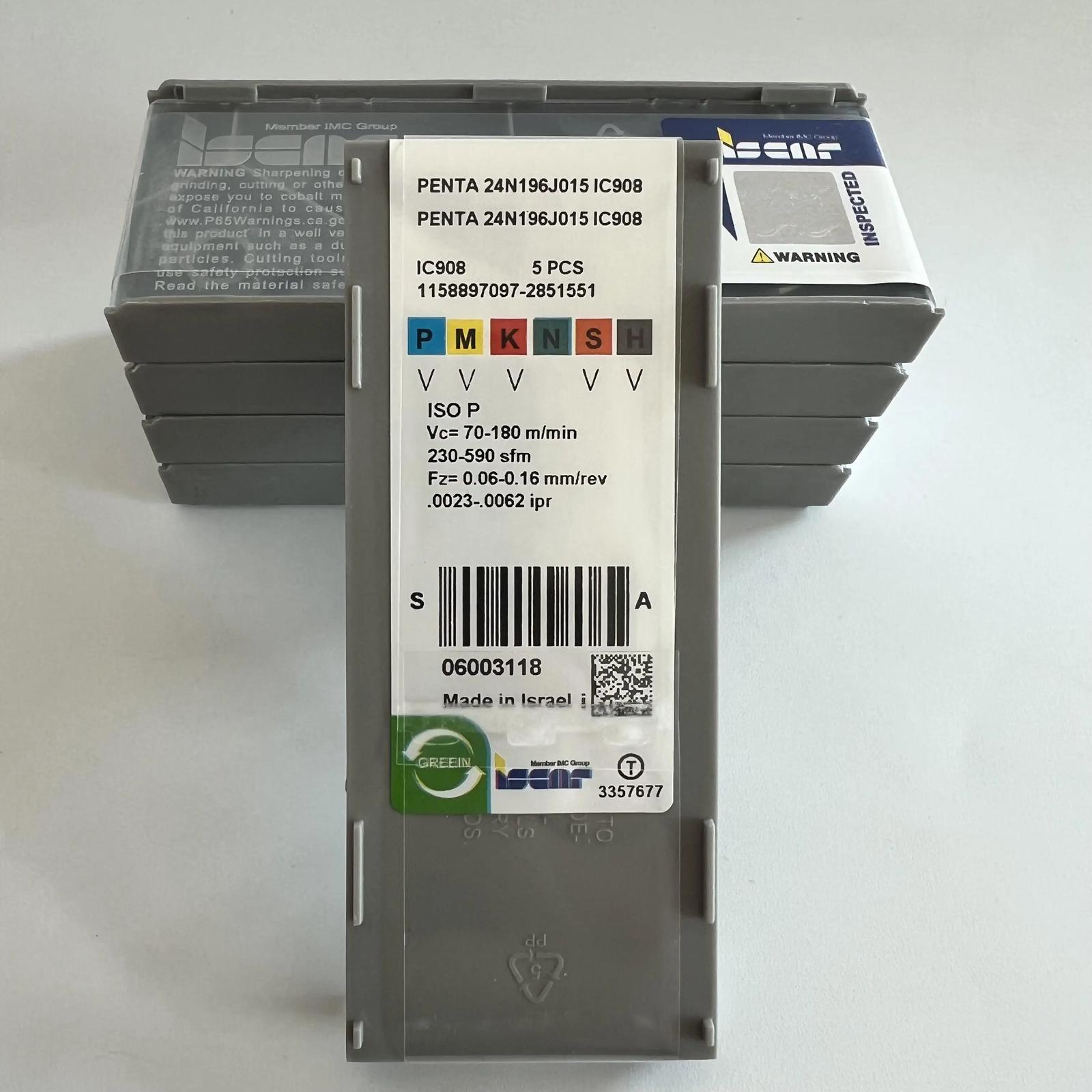 

ISCAR / PENTA24N196J015 IC908 /Industrial indexable carbide inserts 5 Pcs