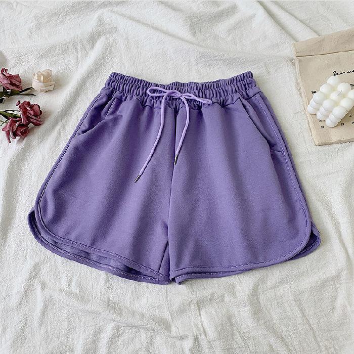 Sports Shorts for Women In Summertime New Baggy Plus Size Student Solid Color Running Yoga Wide Legs
