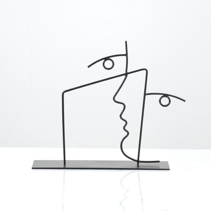 

Nordic Simple Handmade Geometric Abstract Empty Floor Woman Sculpture Portrait Ornament Model Room Desktop Decoration