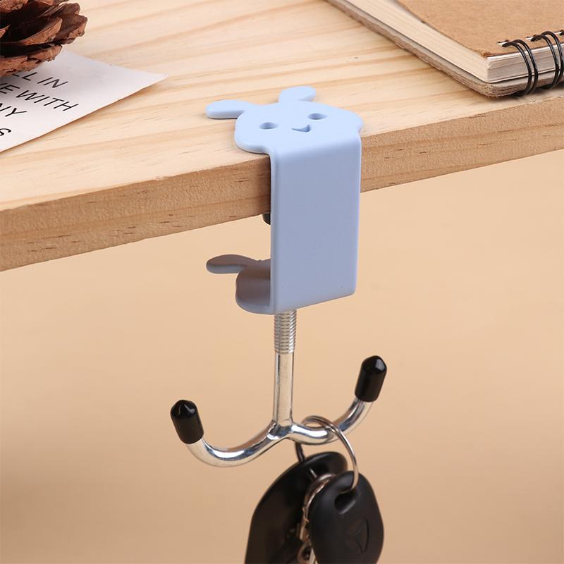 Cute Rabbit Desk Bag Hook Table Side Hanging Hook Adjustable Storage Hooks Headphone Backpack Desk Hanger Punch-Free
