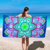 Boho Mandala 2D Flat Printed Peach Skin Beach Towel Colorful Flower Sand Free Bath Towel Summer Seaside Vacation Travel Blanket