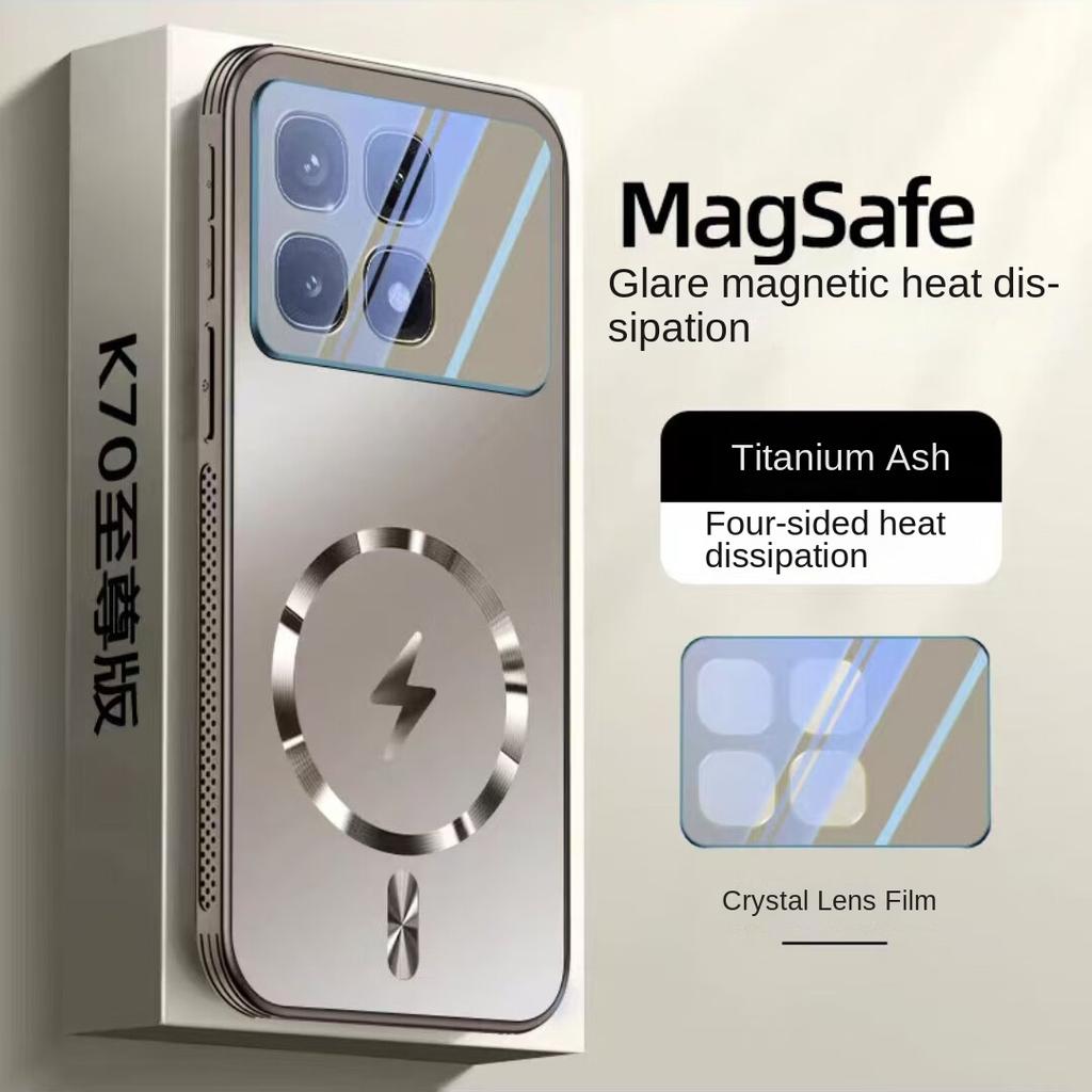 Protective Case for Redmi K70, K70ultra, K70e, K70pro, with Magnetic Adsorption, Heat Dissipation, Matte, Full Cover, New