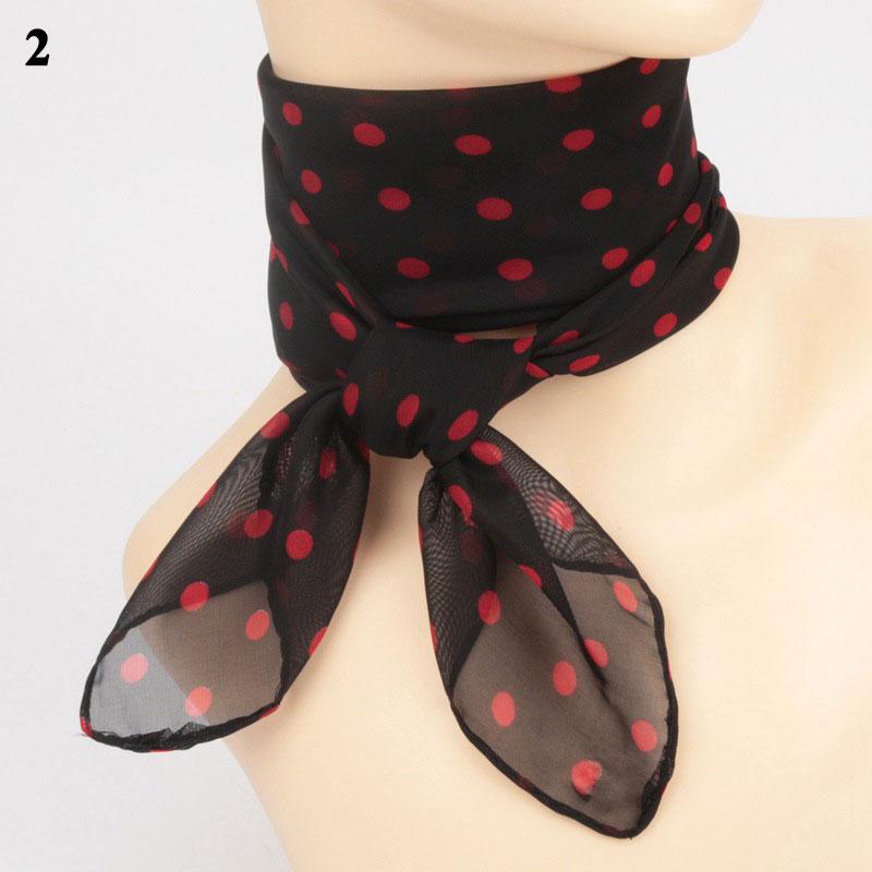 40-65cm Summer Fashion Chiffon polka Dot Scarf Ladies Head Neck square Scarf Shawls Female HAir Ties Bands Neckerchief Shawls
