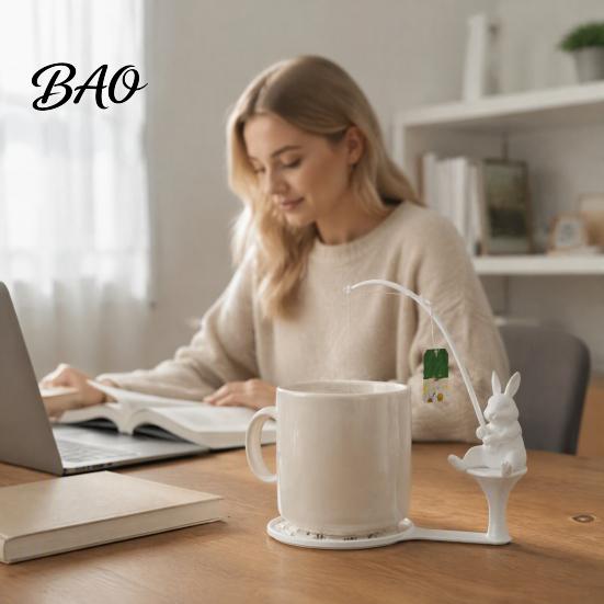 Hamster Coaster Fishing Animal Tea Bag Holder, 3D Printed Heat-Resistant Coaster, Accessory for Turtle Cup and Coffee Mug, Gift Lovers & Enthusiasts