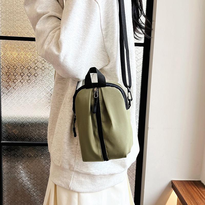Trendy Japanese Style Fashion Crossbody Bag Stylish Small Square Purse In Green Red Black White