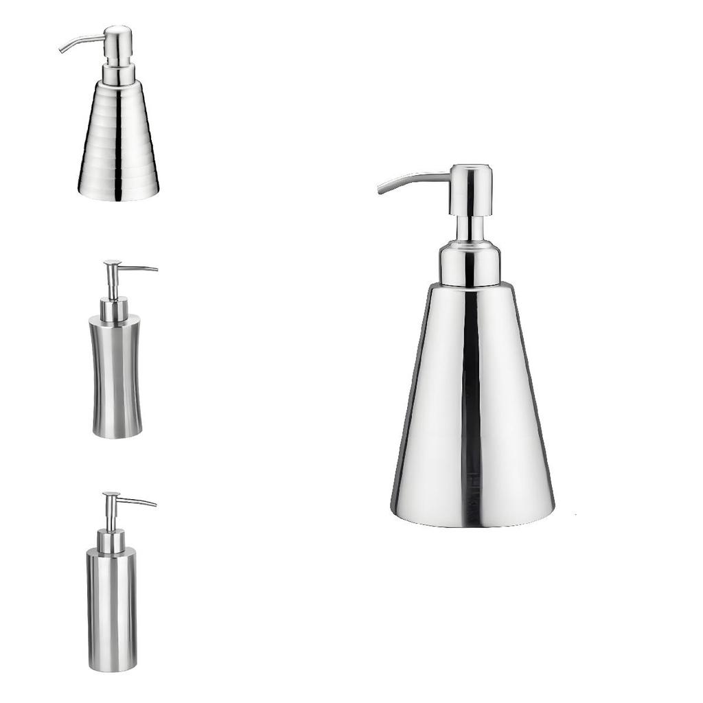 Stainless Steel Soap Dispenser Pump With Hand Press For Bathroom Storage