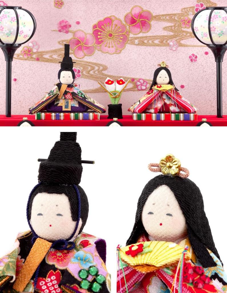 Hina Doll Ryukodo Crepe Compact Hina Doll Case Decoration Ten People Decoration Candy Red Rhinestone Acrylic Case Water Cherry Color 2.Flowing