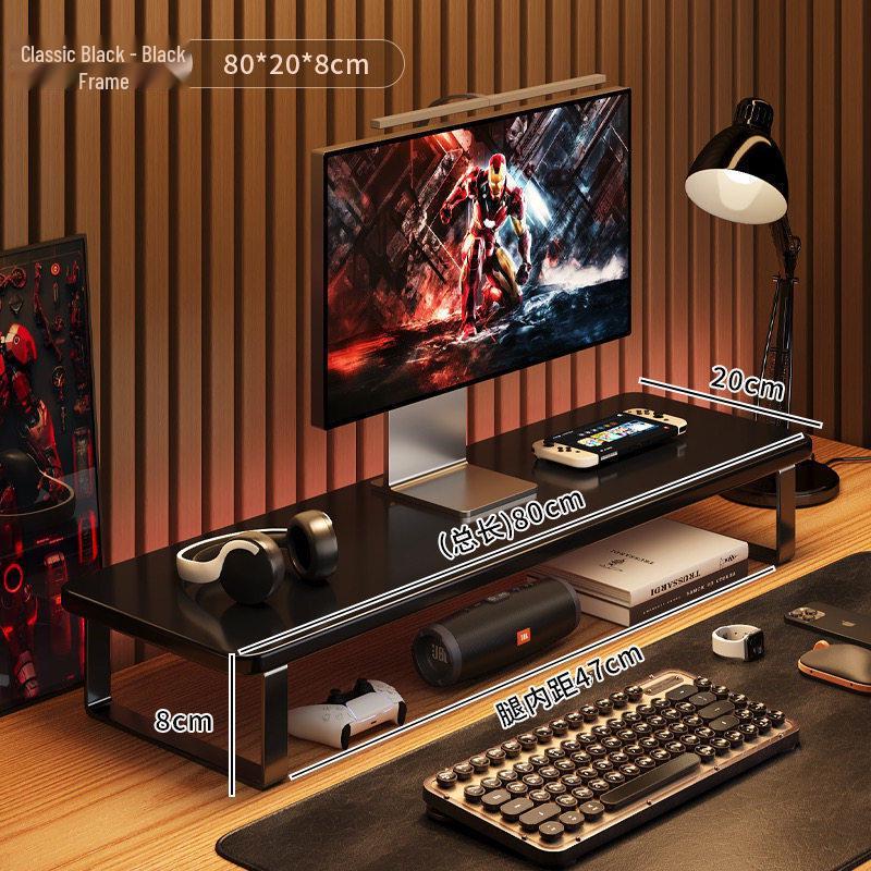 Desktop Monitor Riser Stand & Storage Shelf for E-sports or Office Desk Display
