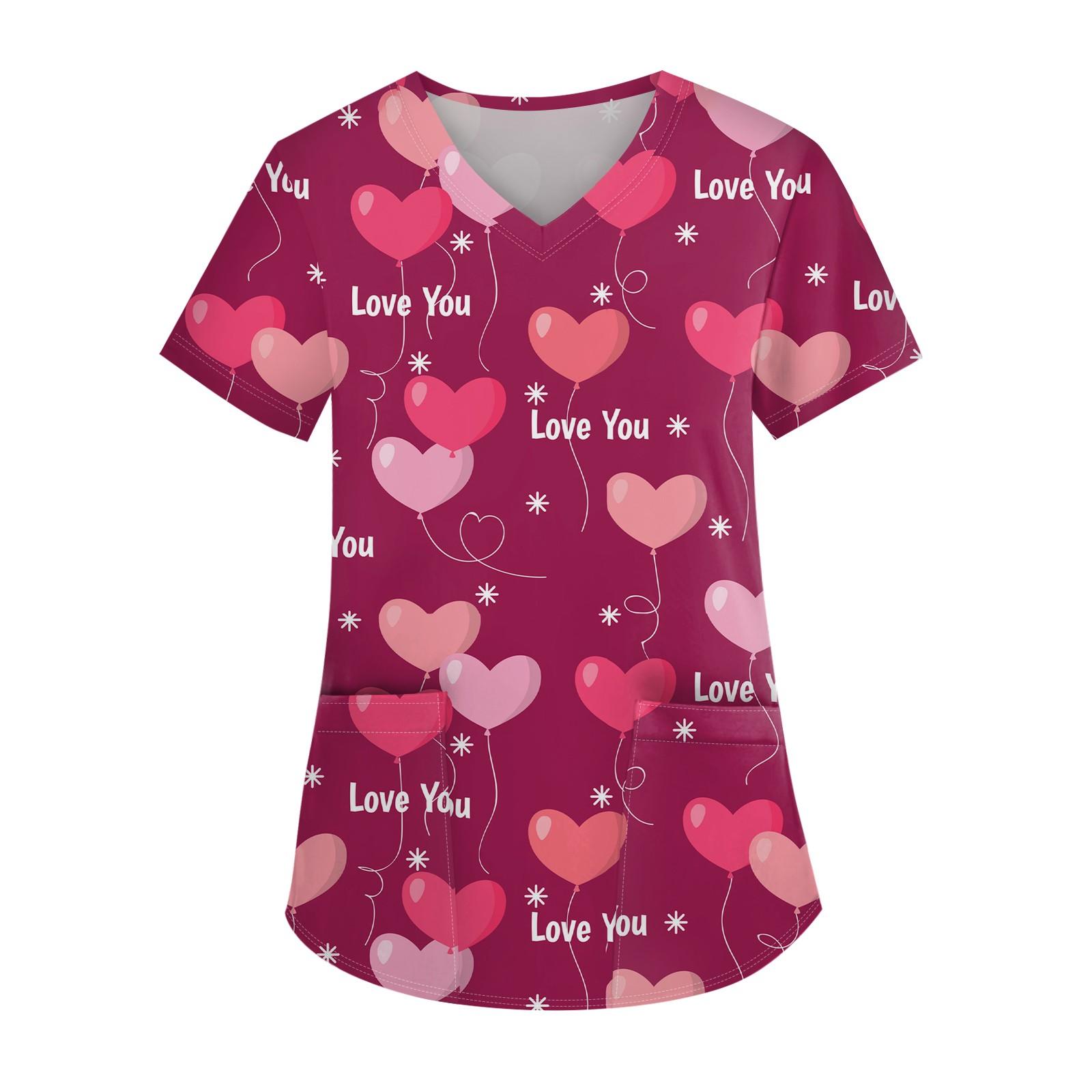 

Женская мода с v-образным вырезом, короткими рукавами и карманами, топы с принтом XXXXXL винный