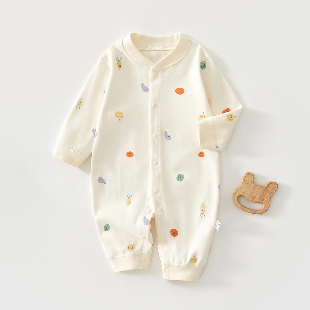 Baby Cotton Romper Long Sleeve Newborn Infant Onesie Spring Autumn Soft Pajamas Crawling Suit for Boys and Girls