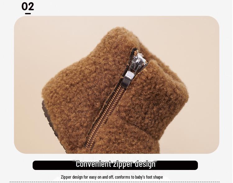 Children's Fur-Lined Snow Boots - Warm Velvet Winter Short Boots for Girls