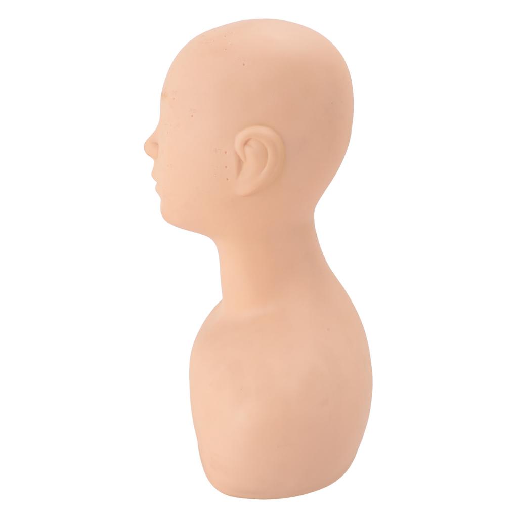 Bald Cosmetology Mannequin Head Realistic Soft Silicone Acupuncture Makeup Exercise Manikin Head
