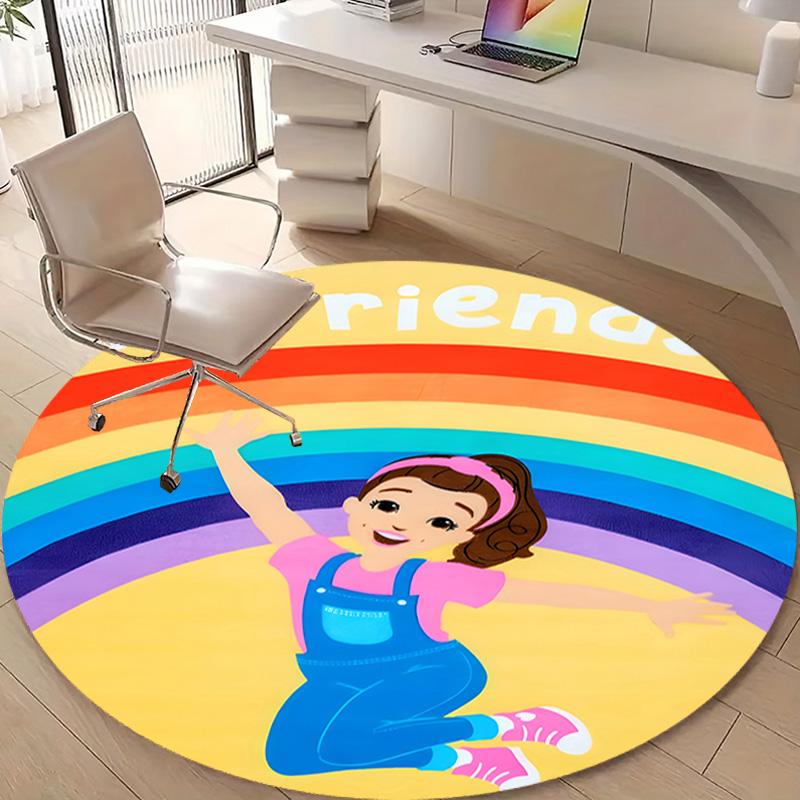1pc Ms Rachel1 Design Printed Area Round Carpet for Bedroom Living Room Home Decor Rugs Mat Non Slip Mat Rug for Bedside