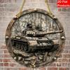 2D Flat Round Gift Tank Aluminum Decor Plaque 1pc Wall Art Sign for Home Bar Farm Door Decoration