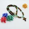 Adjustable Length Tigereye Crucifix Beaded Necklace 8mm Natural Beads Design Elegant Style and Good Luck Charm