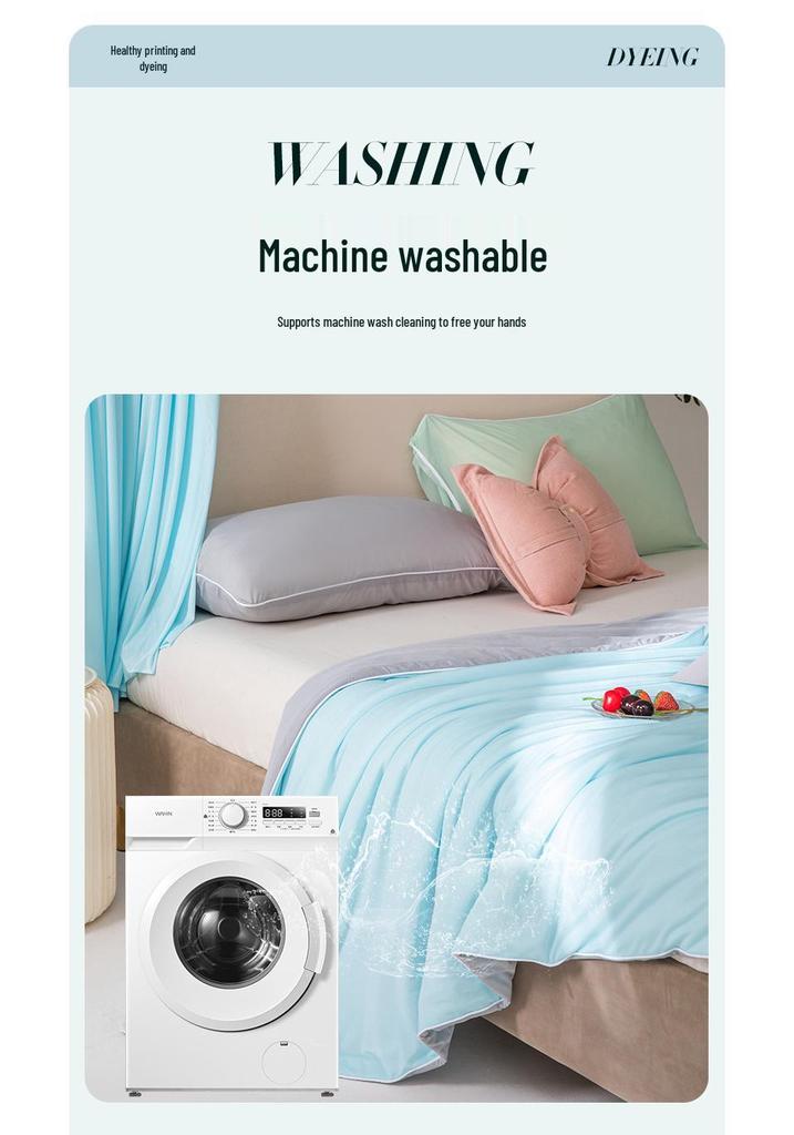 Class A Ice Cream Cooling Silk Quilt: Lightweight, Machine Washable Summer Air Conditioning Blanket