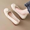 Mary Jane Single Shoes Women's Low-heeled Grandma Shoes, Shallow Mouth and a Sweet Pedal with Skirts, Autumn New Thick-heeled Doudou Shoes