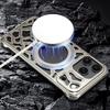For iPhone 17 Pro Max Bumper Case Alloy Metal Borderless Back Cover with Magnetic Kickstand