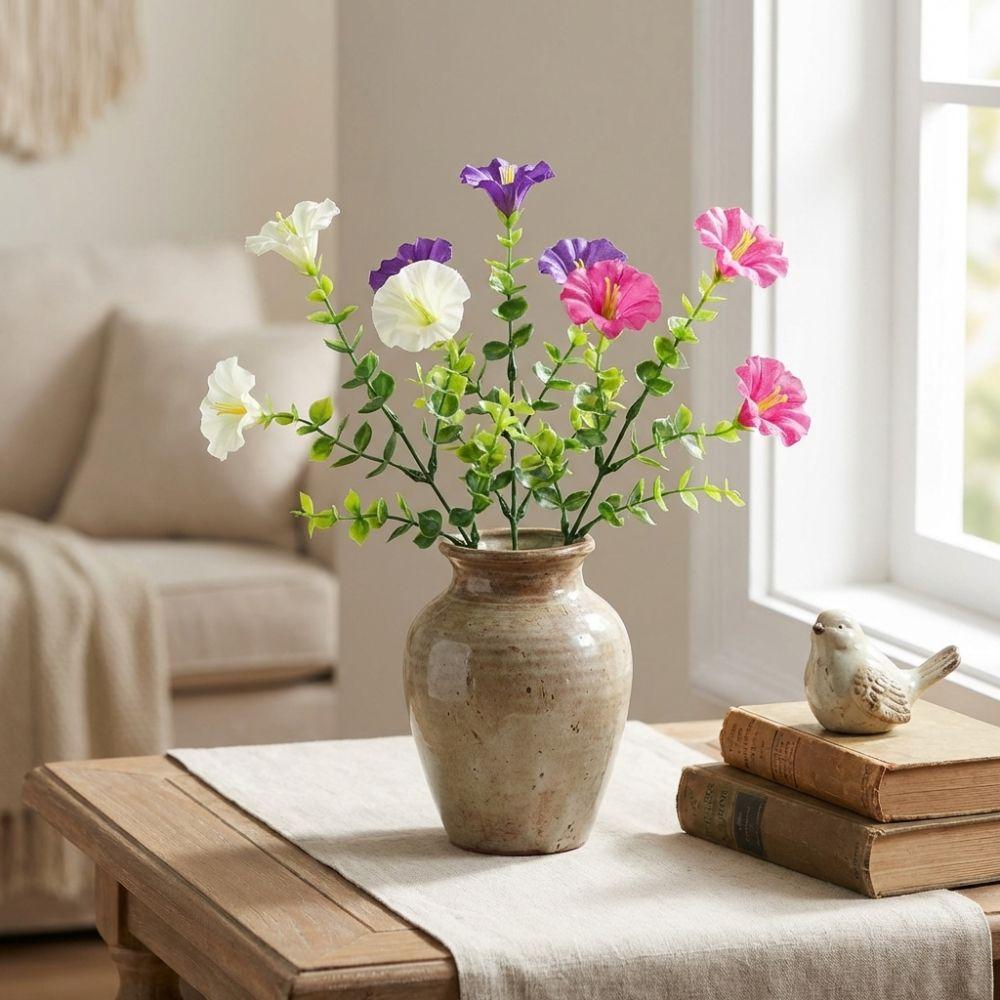 UV Resistant Artificial Morning Glory Flowers Lifelike Simulation Silk Flower  Outdoor
