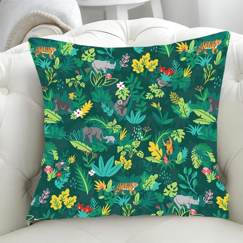 Sofa Cushion Cover X Green Leaf Pillowcase Decorative Pillowcases for Pillows Pillow Hugs Fall Decoration Covers Bed