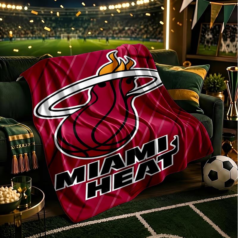Heat Miami Team Spirit Blanket Lightweight Flannel Bedding Blanket Perfect for Travel, Camping, Living Rooms, Offices, Sofas, Fan Christmas gift