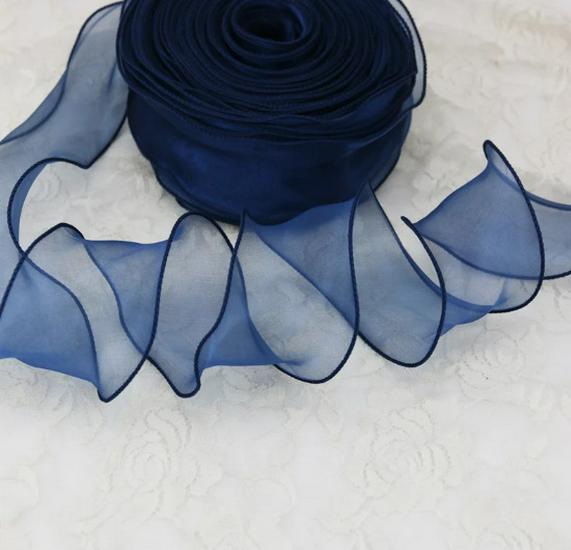 

6cm Fishtail Yarn Ribbon with Overlock Edge - Snow Flower Cake Packaging Tie, 4.5/22m