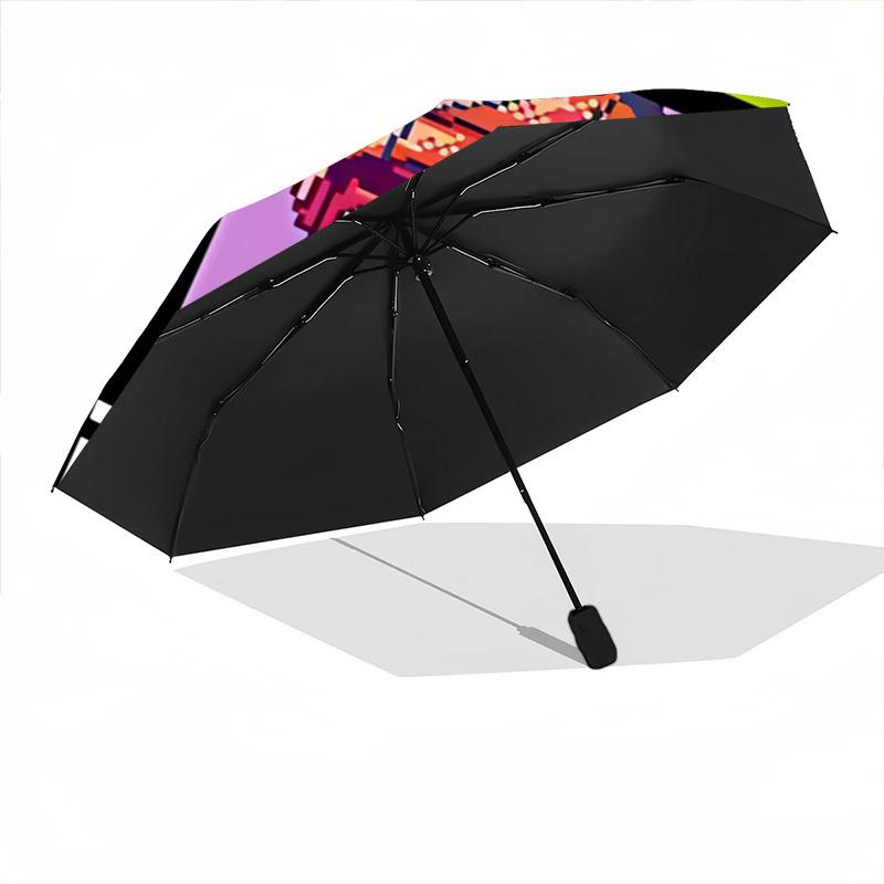 1PC Gorillaz Artwork Automatic Open/Close, 8-Rib Durable Frame Compact Travel Umbrella for Men & Women S1222030