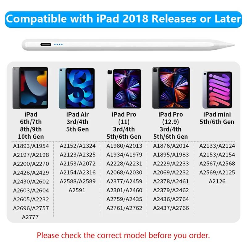 #For Pencil 2 1 Palm Rejection Power Display iPad Accessories iPad Pro 11 12.9 Air Mini Stylus Pe