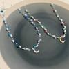 Women's Colorful Beaded Moon Necklace - Unique High-End Summer Style Clavicle Chain