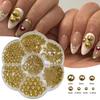 Semicircular Ab Pearl 7 Grid Plum Blossom Box Color Nail Art Pearl Diy Resin Pearl Nail Art Jewelry