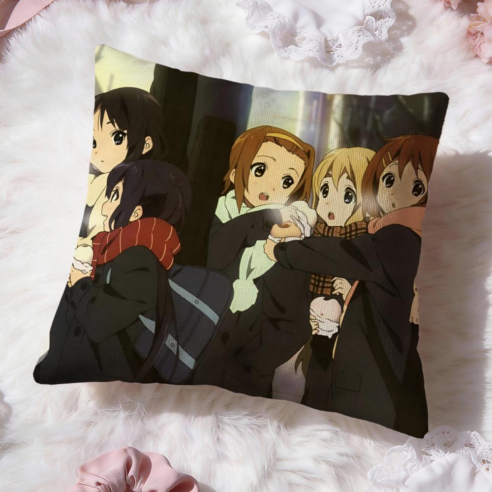 Anime K-K-ON Cute Cushion Cover Premium Comfort Reversible Pillow Cove -Two in One Design for Any Room & Car Interior