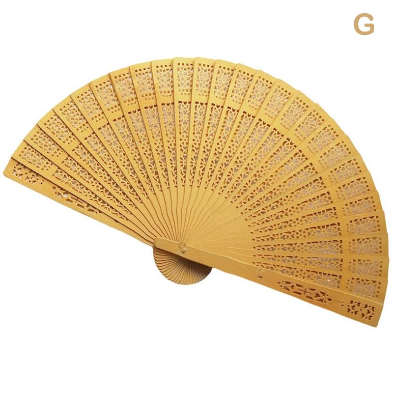 Hochzeit Hand Duftenden Party Geschnitzten Bambus Faltfächer Chinesischen Holzfächer Vintage Hohl Antike Faltfächer