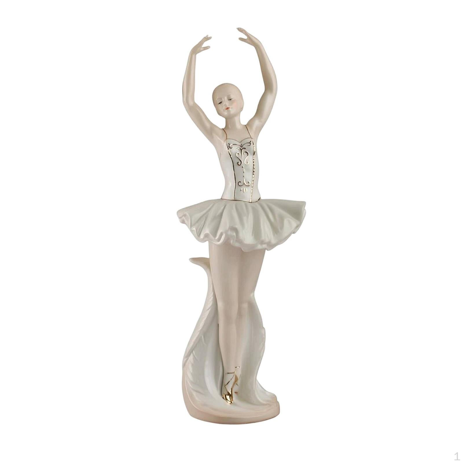 Ballet Dancer Figurine with Accents Elegant Ceramic Ballerina Graceful Female