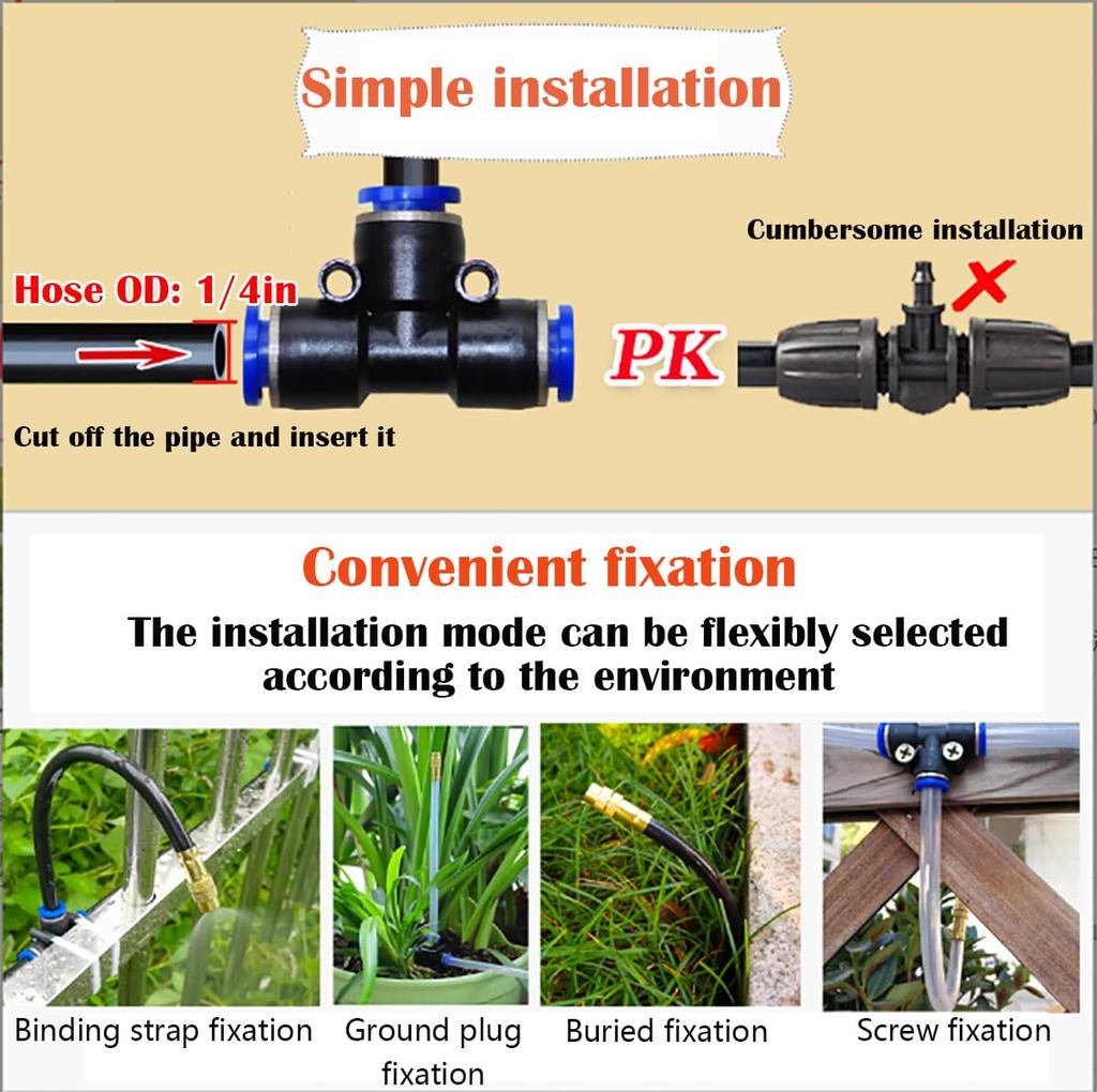 Pneumatic Fittings, Dujelixa One-Touch Fittings (40 Pieces 6mm Y+T+I+L Type Combo), Plastic 1/4" Diameter