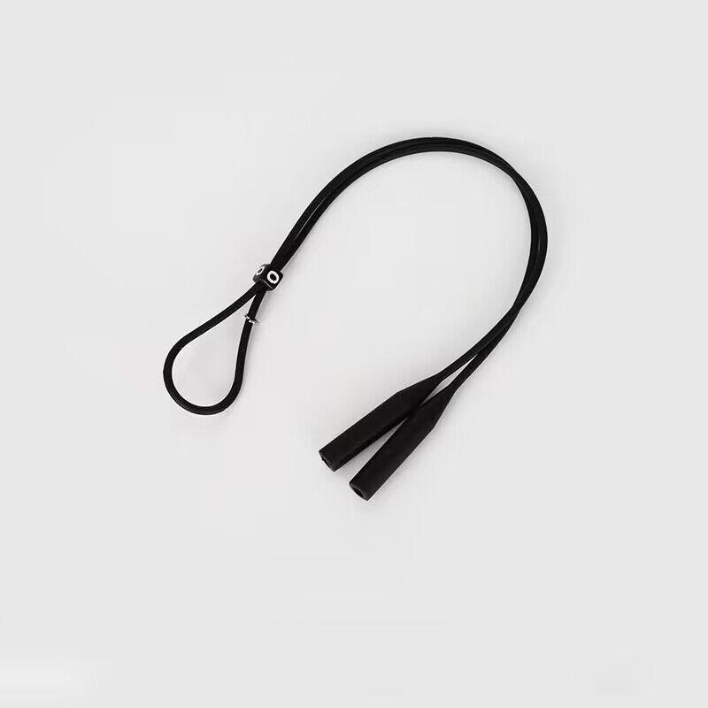 

Силиконовый шнурок для очков с круглой пряжкой, спортивный, нескользящий, экстра-длинный, с круглой головкой, для взрослых и детей чёрный